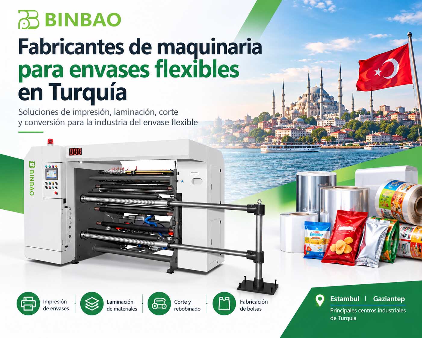Fabricantes de maquinaria para envases flexibles en Turquía