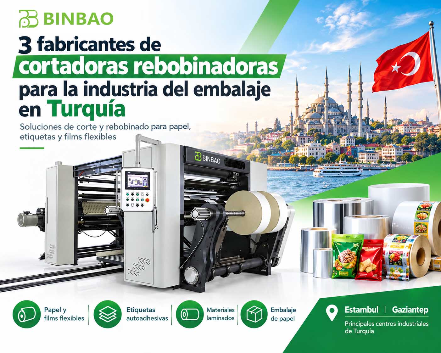 3 fabricantes de cortadoras rebobinadoras para la industria del embalaje en Turquía